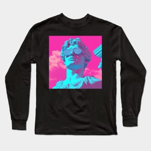 Vaporwave Aesthetic Statue Long Sleeve T-Shirt